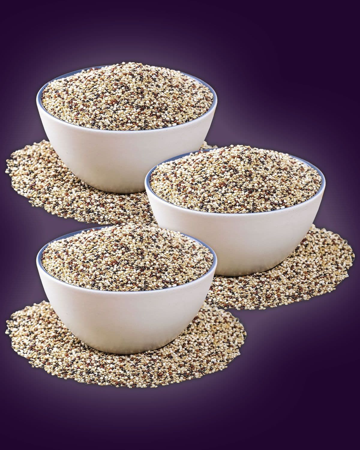 3 x SunnRask Tricolor Quinoa 1000g - high protein foods