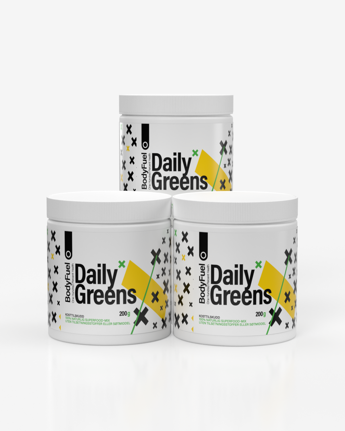 3x BodyFuel Daily Greens 200g - protein pulver