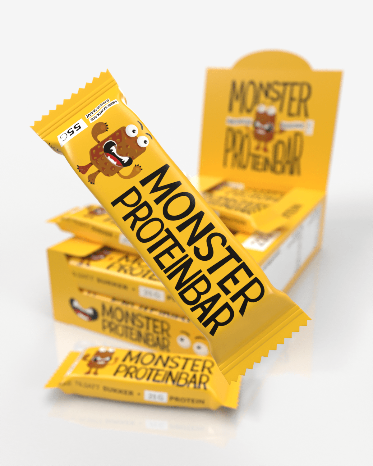 Monster Premium Proteinbar - Banana Fluff - 12x55g