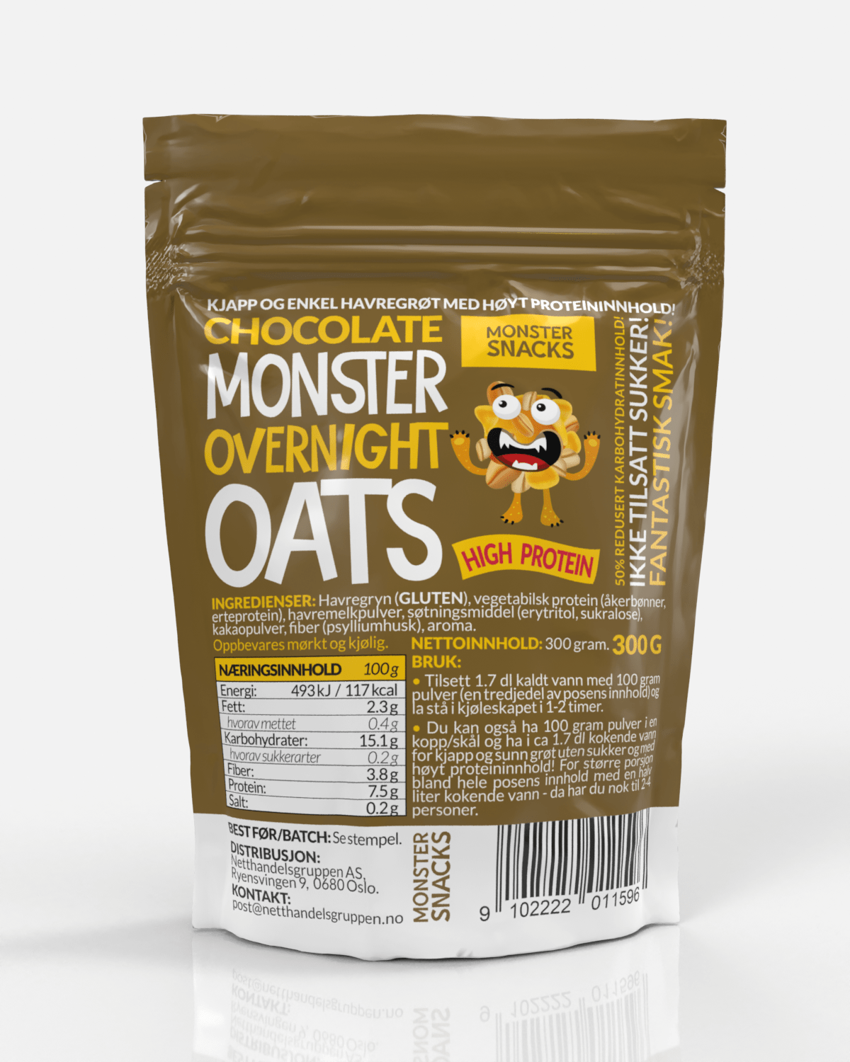 Monster Protein & Sukkerfri Chocolate Oats 300g - til