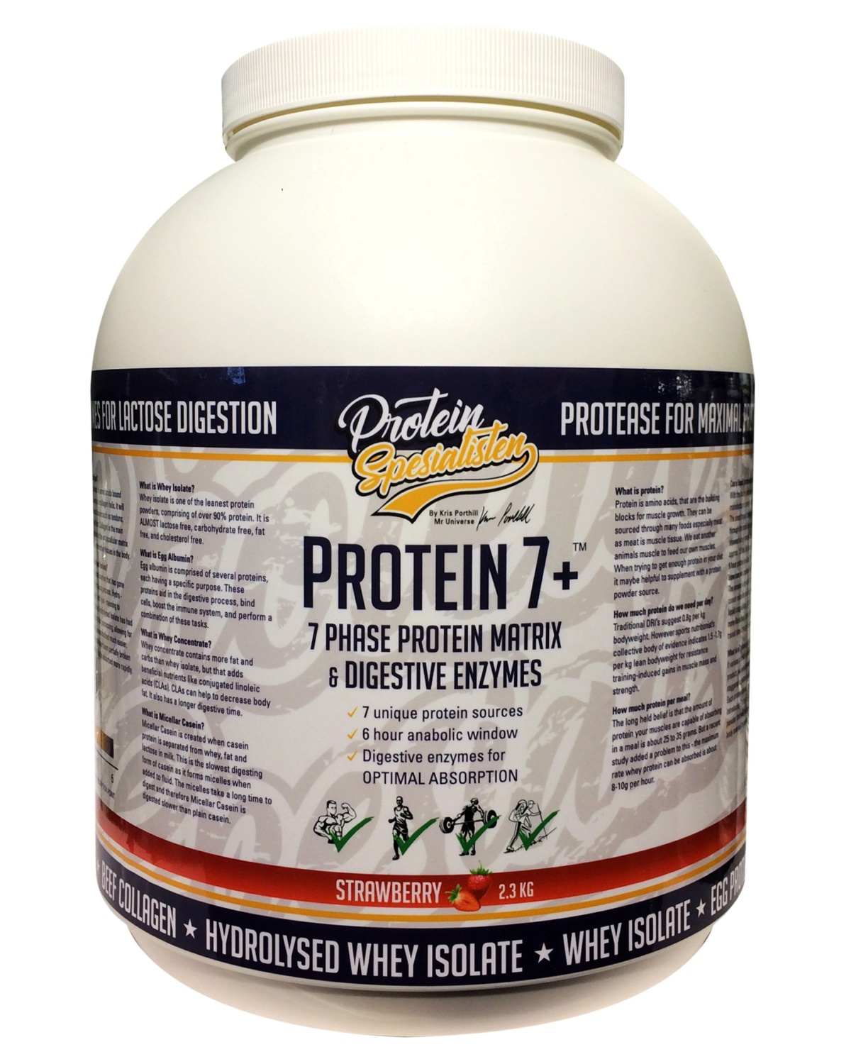 PS Protein 7+ Strawberry 2.3kg - whey isolate