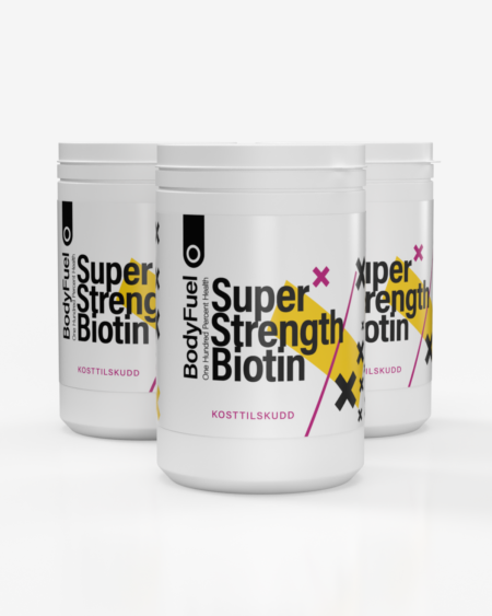 3x BodyFuel Super-Strength Biotin - FIRE MÅNEDERS FORBRUK