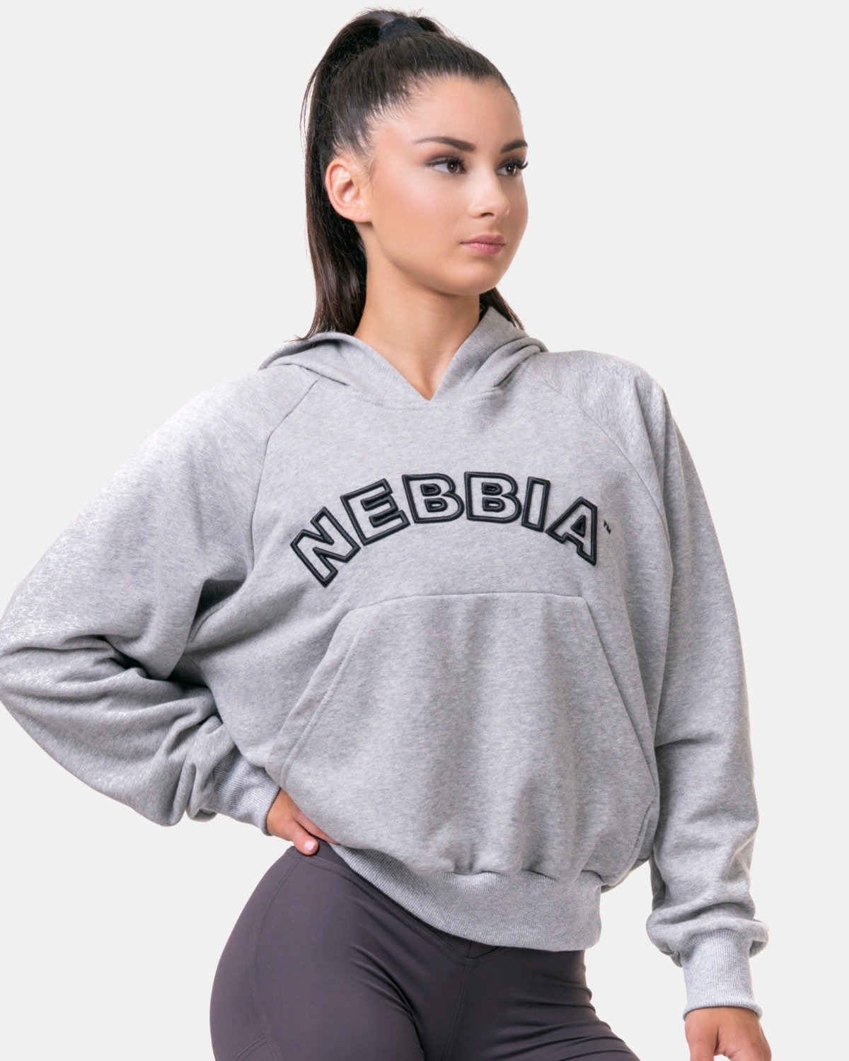 NEBBIA Iconic HERO Sweatshirt With A Hoodie 581 Light Grey - M - the