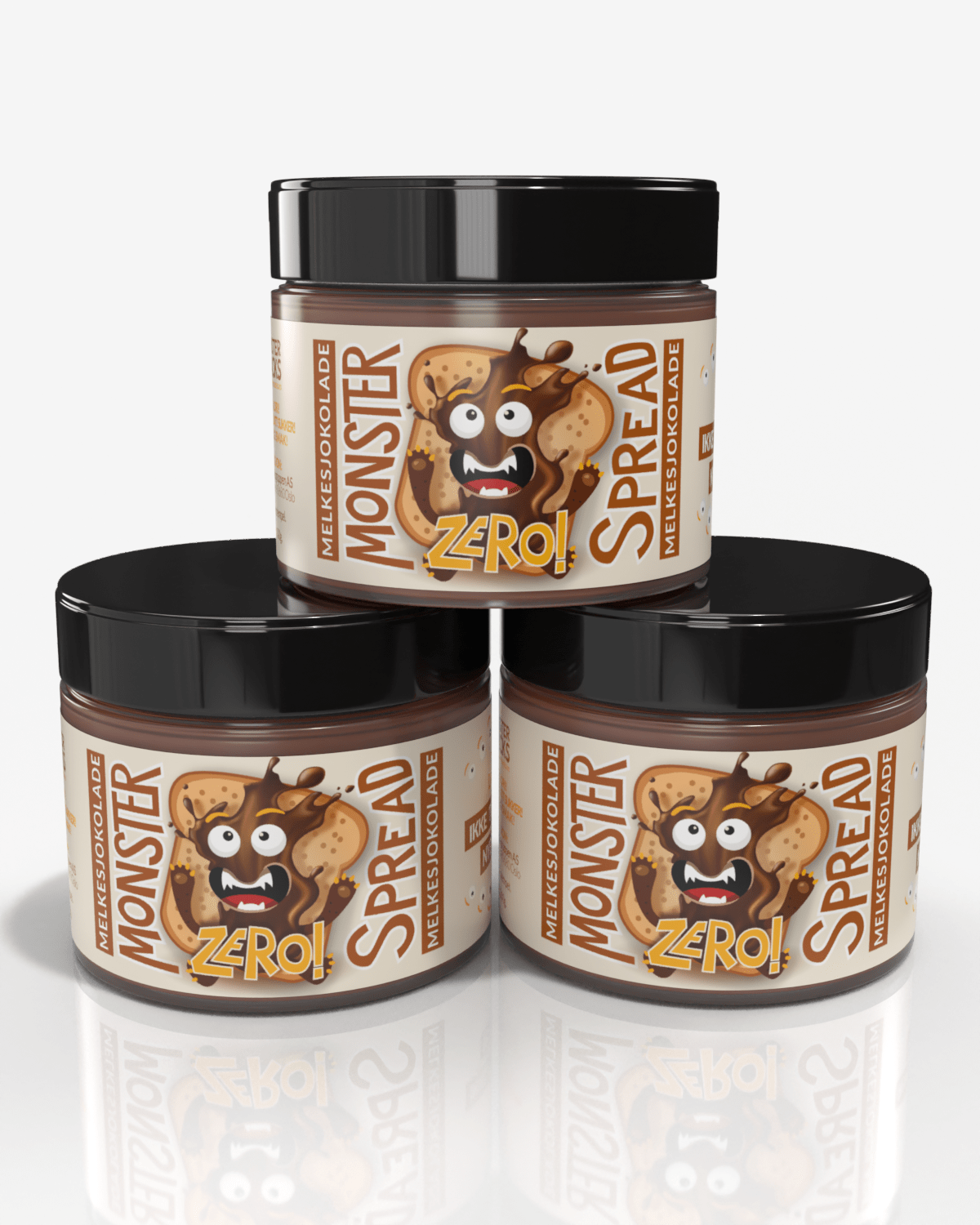 3x Monster Zero Spread - Milk Chocolate 300g - gram protein