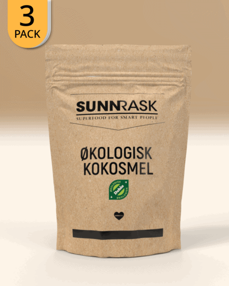 3x SunnRask Økologisk Kokosmel 300g