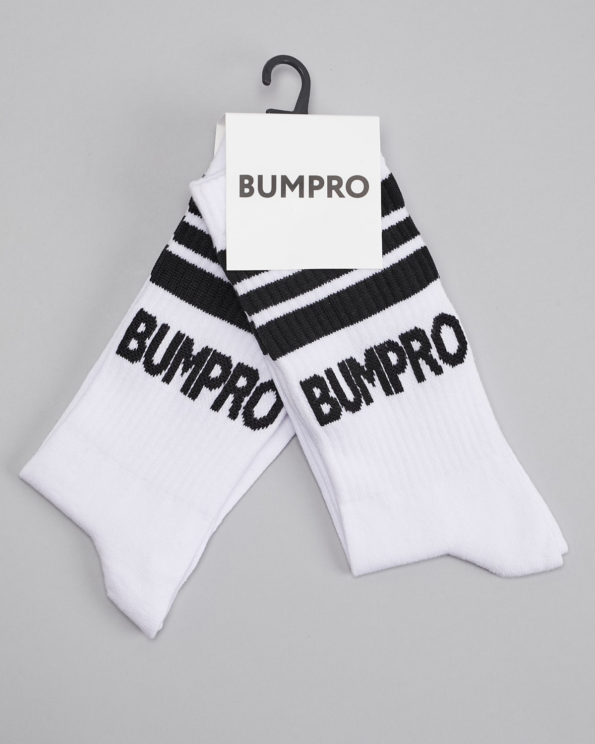 Bumpro 2-pack Sport Sock White - 35-38 - ribbestrikket