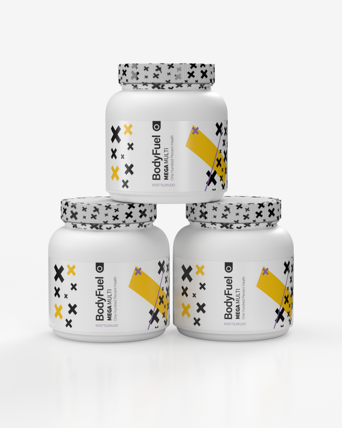 3x BodyFuel Multivitamin MEGAPACK - 500 TABLETTER! - kalsium magnesium