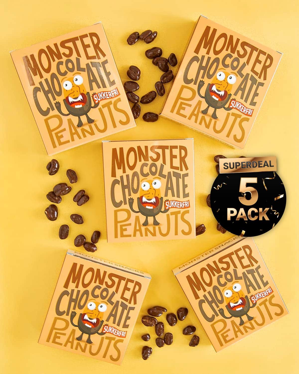 Monster Peanuts & Sugar Free Chocolate 70 g - sjokolade sunt