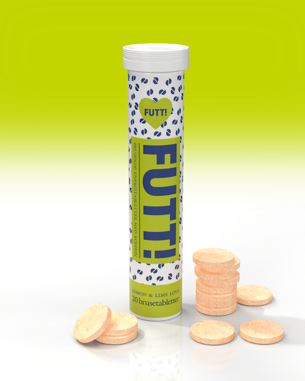 FUTT Brusetabletter m/ Koffein - Lemon Lime Love - protein for