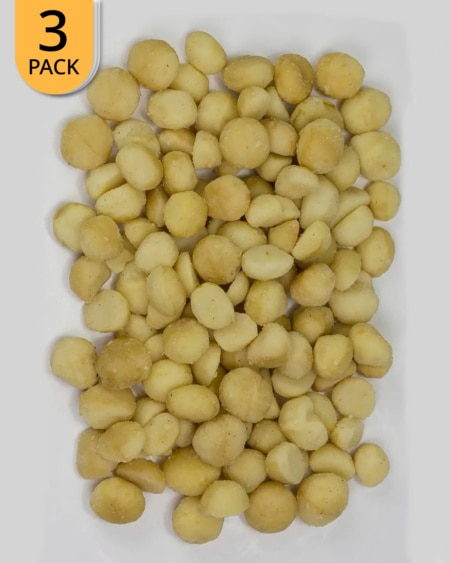 3x SunnRask Ristede & Salte Macadamianøtter 200g