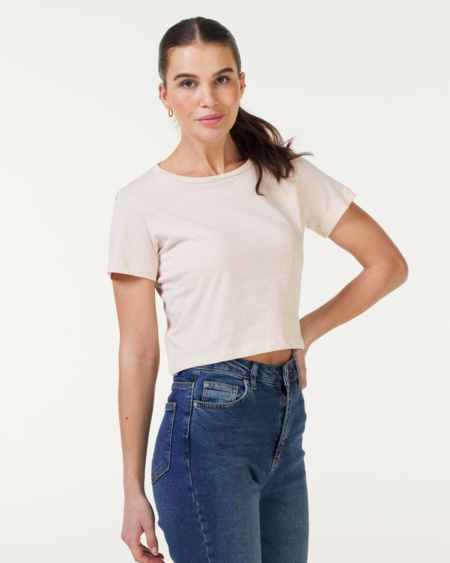 Crop Tee Beige