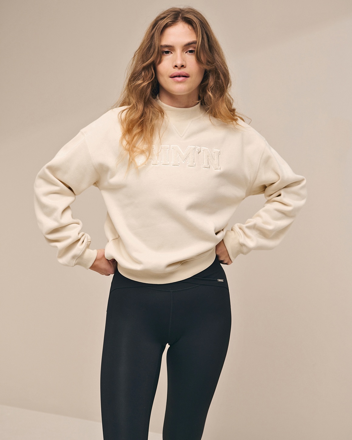 Aim’n Oat White College Sweatshirt - L - genser med