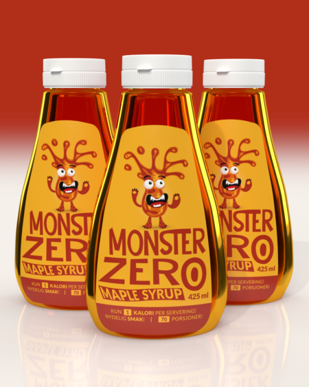 3x Monster Zero Calorie Syrup - Maple Syrup 425ml - TREPAKNING!