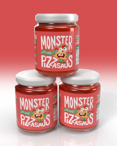 3x Monster - Lavkarbo Pizzasaus - Oregano & Ost 120g - TREPAKNING!