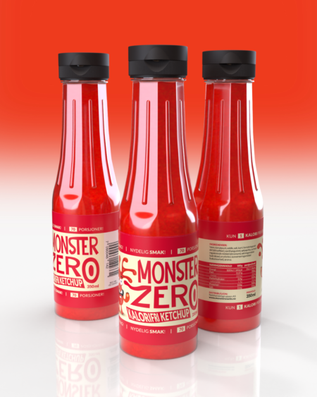 3x Monster Lavkarbo Zero Ketchup 350ml - TREPAKNING!