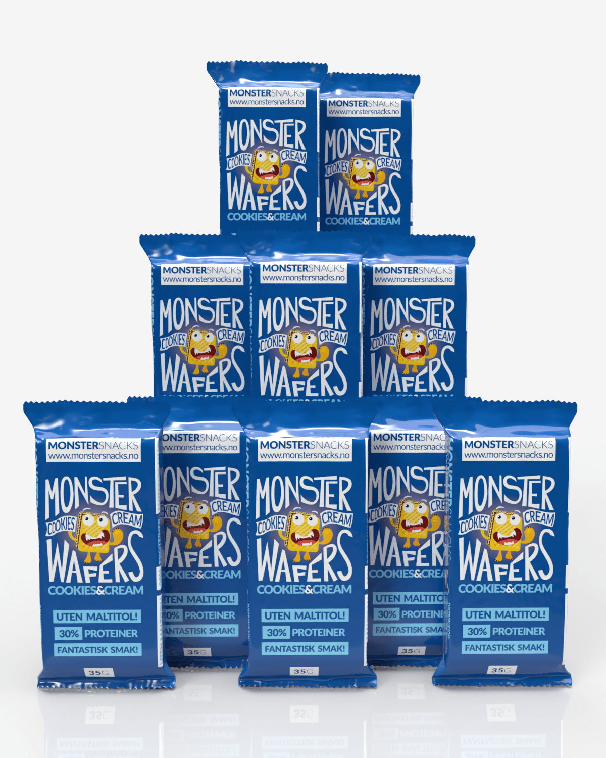 Monster Protein Wafer - Cookies &amp; Cream 10x35g