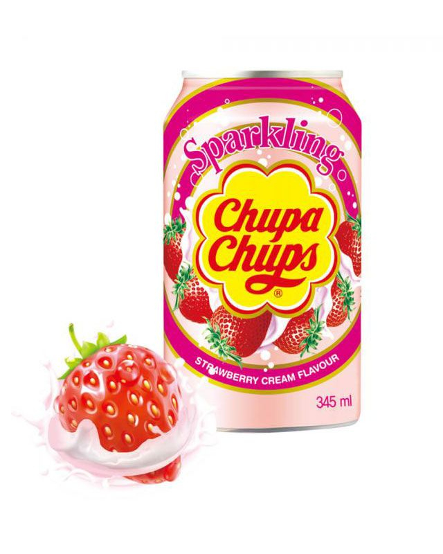 Chupa Chups Drink 330ml - Strawberry Cream - the