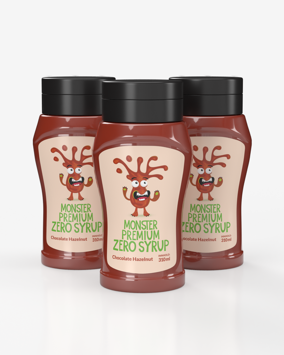 Monster Premium Zero Calorie Sauces - Chocolate Hazelnut - TREPAKNING! - gram protein