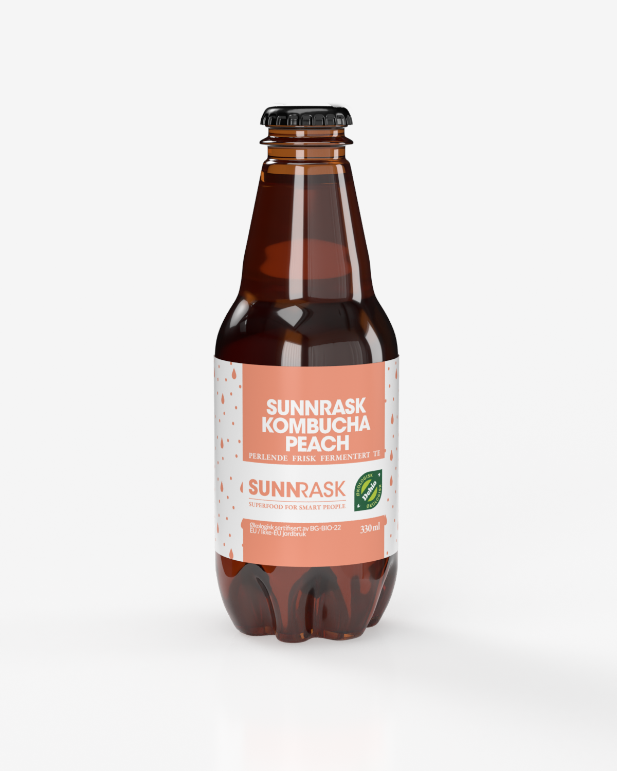SunnRask Økologisk Kombucha Fersken 330ml