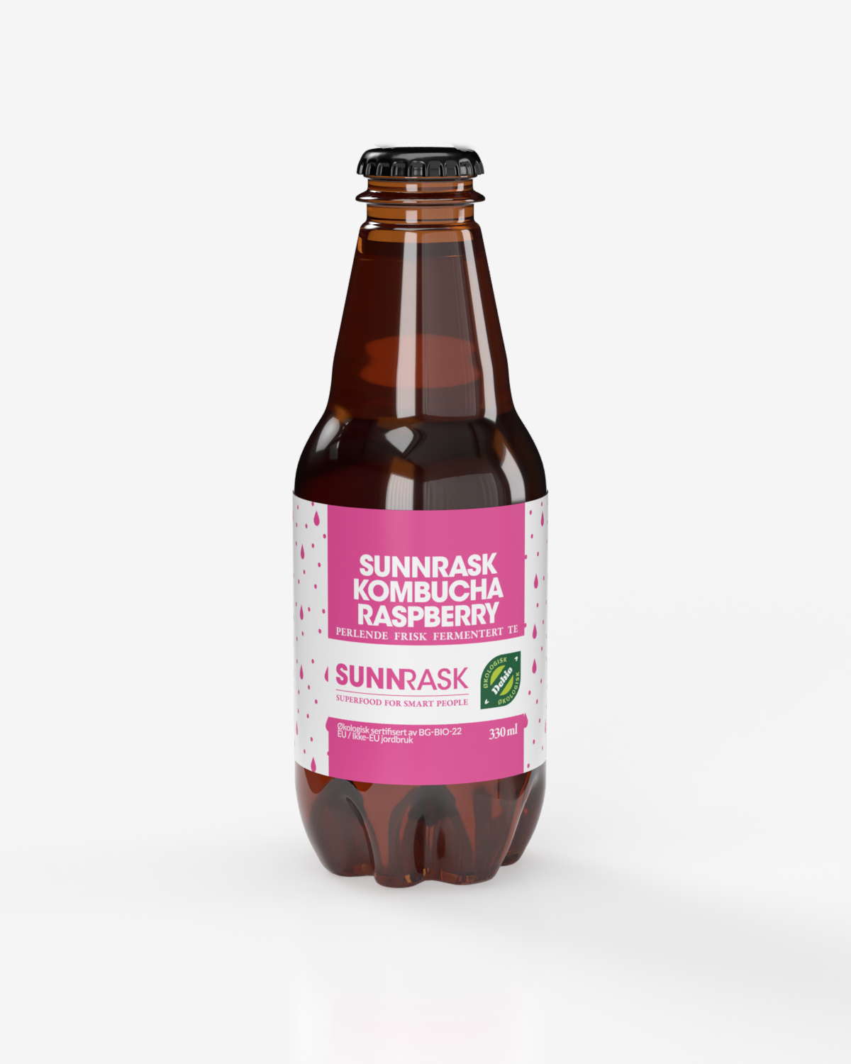 SunnRask Økologisk Kombucha Raspberry 330ml