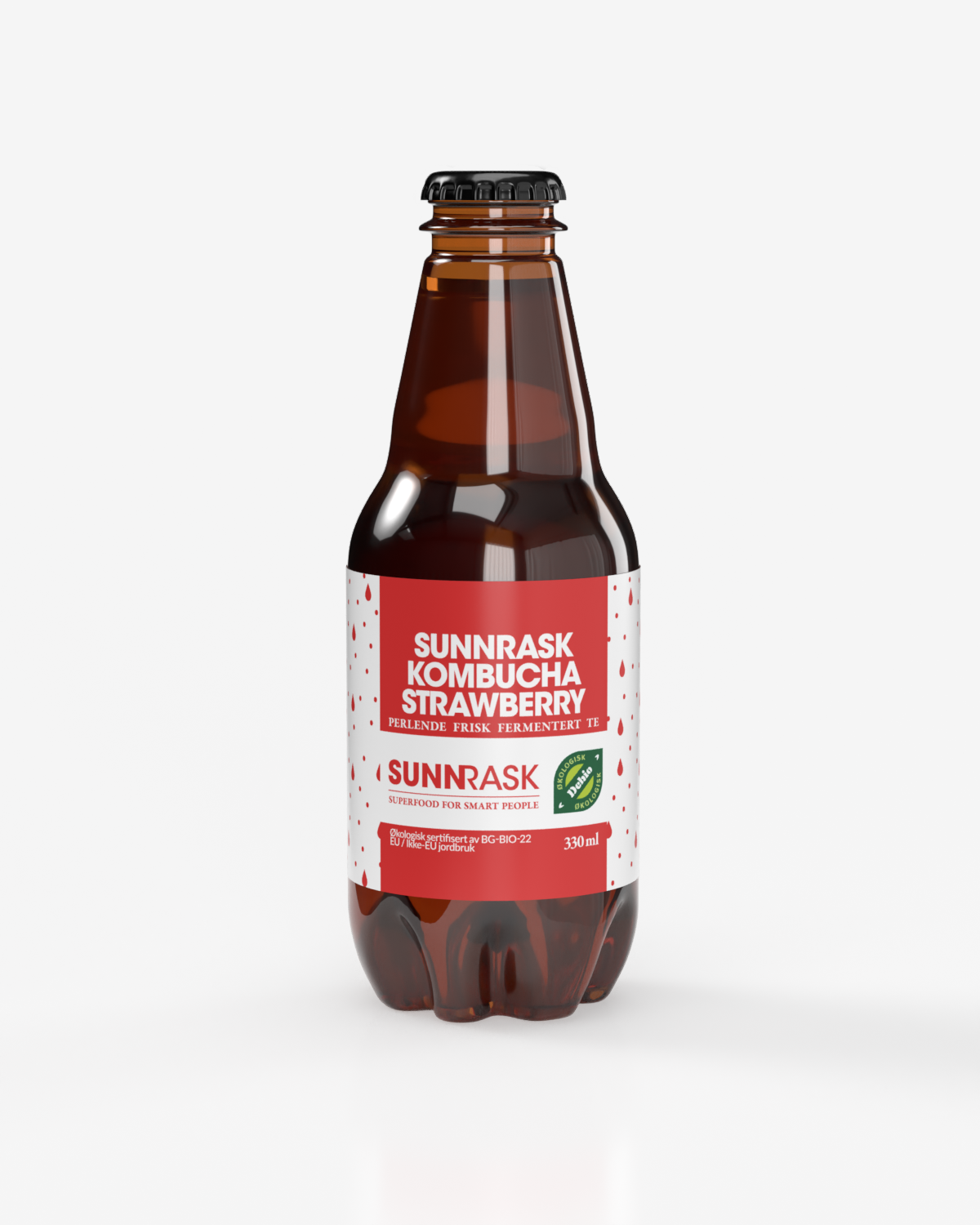 SunnRask Økologisk Kombucha Strawberry 330ml