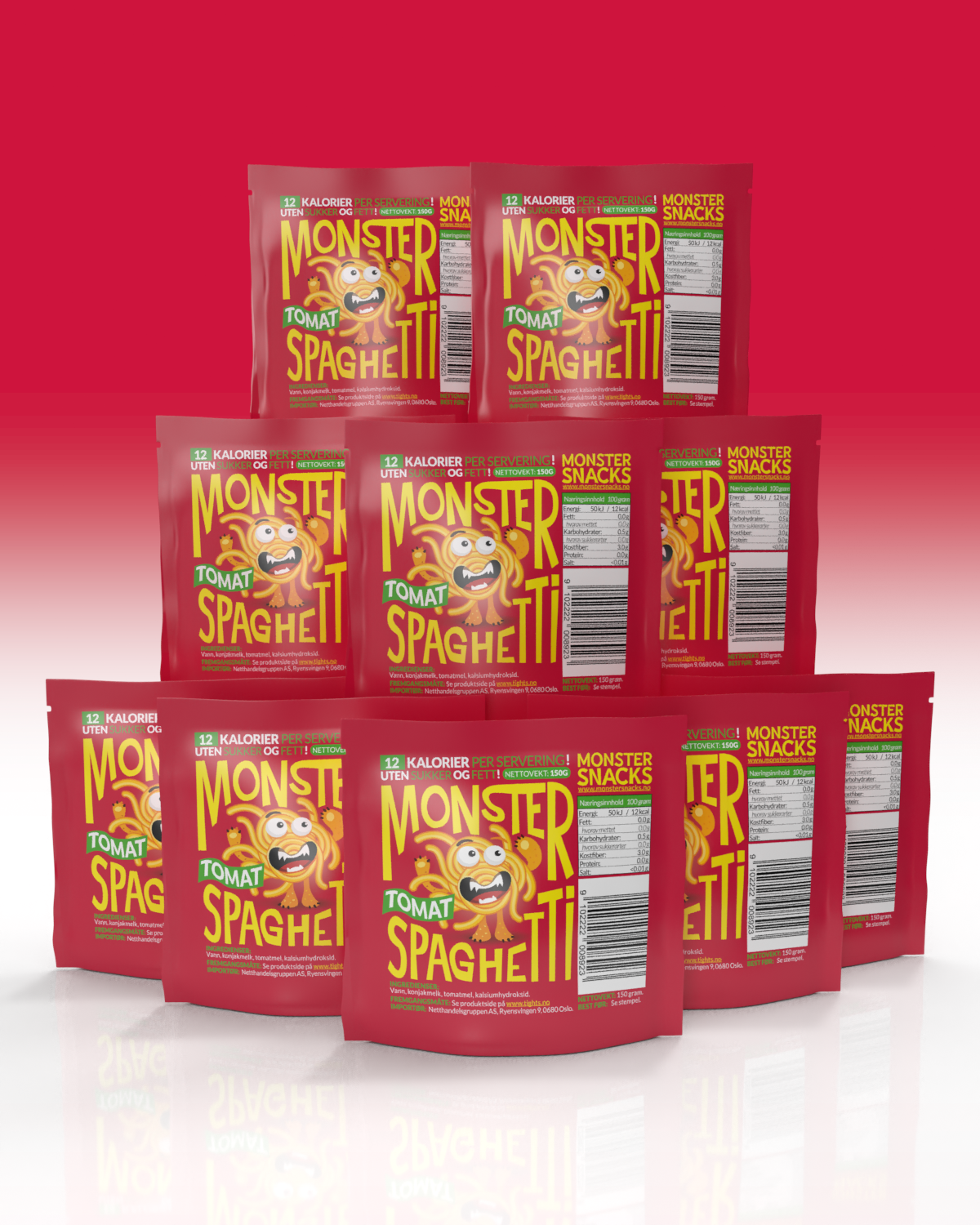 Monster Miracle Diet Spaghetti - Tomato 10x150g - TIPAKNING! - til trening