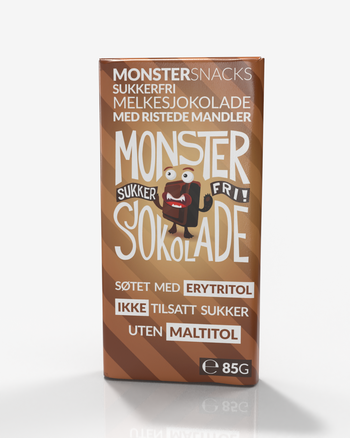 MonsterSnacks_Sukkerfri Melkesjokolade Med Ristede Mandler_V 01-View 1