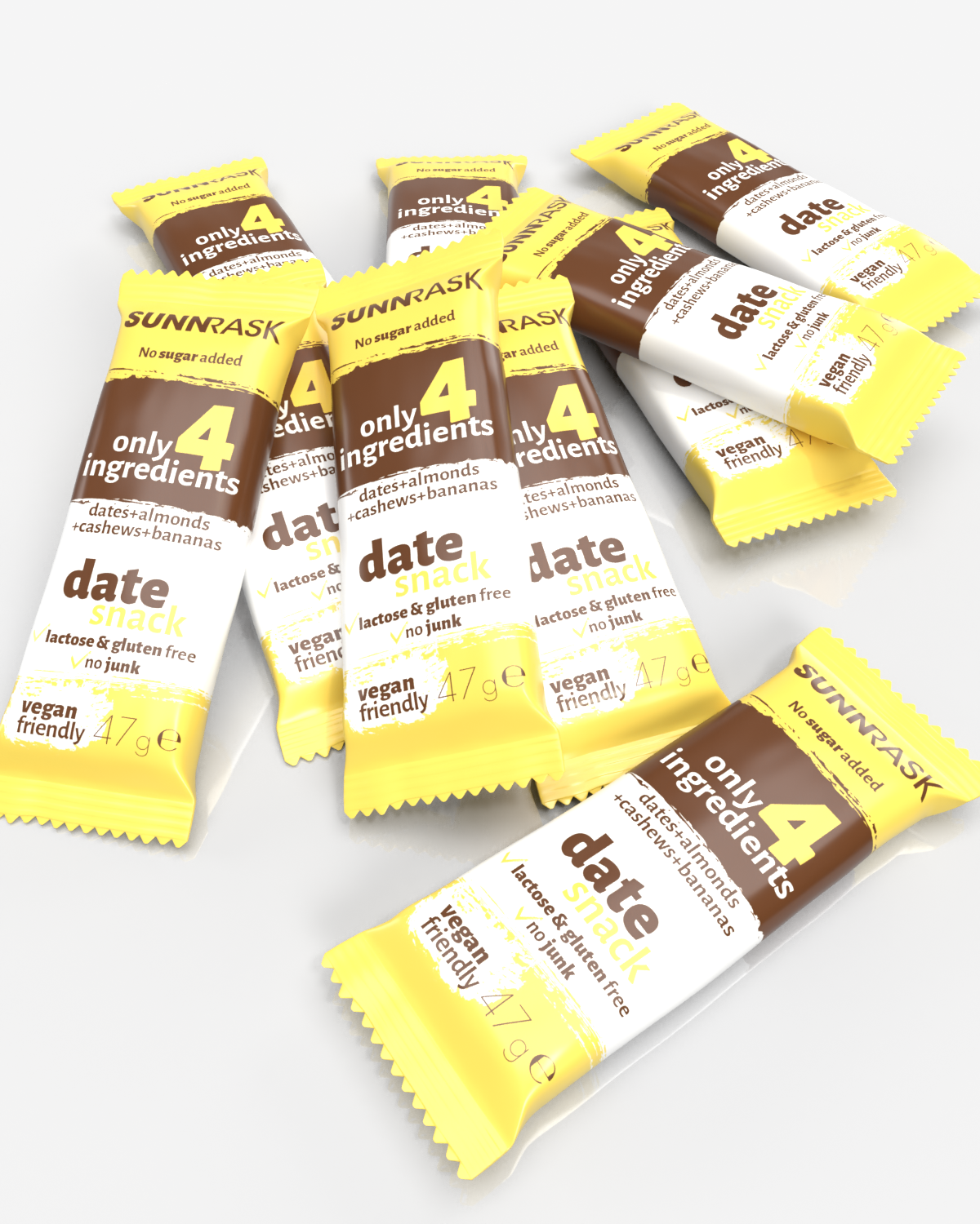 SunnRask Mellommåltidsbar Cashew &amp; Banana 10x47g – TIPAKNING!