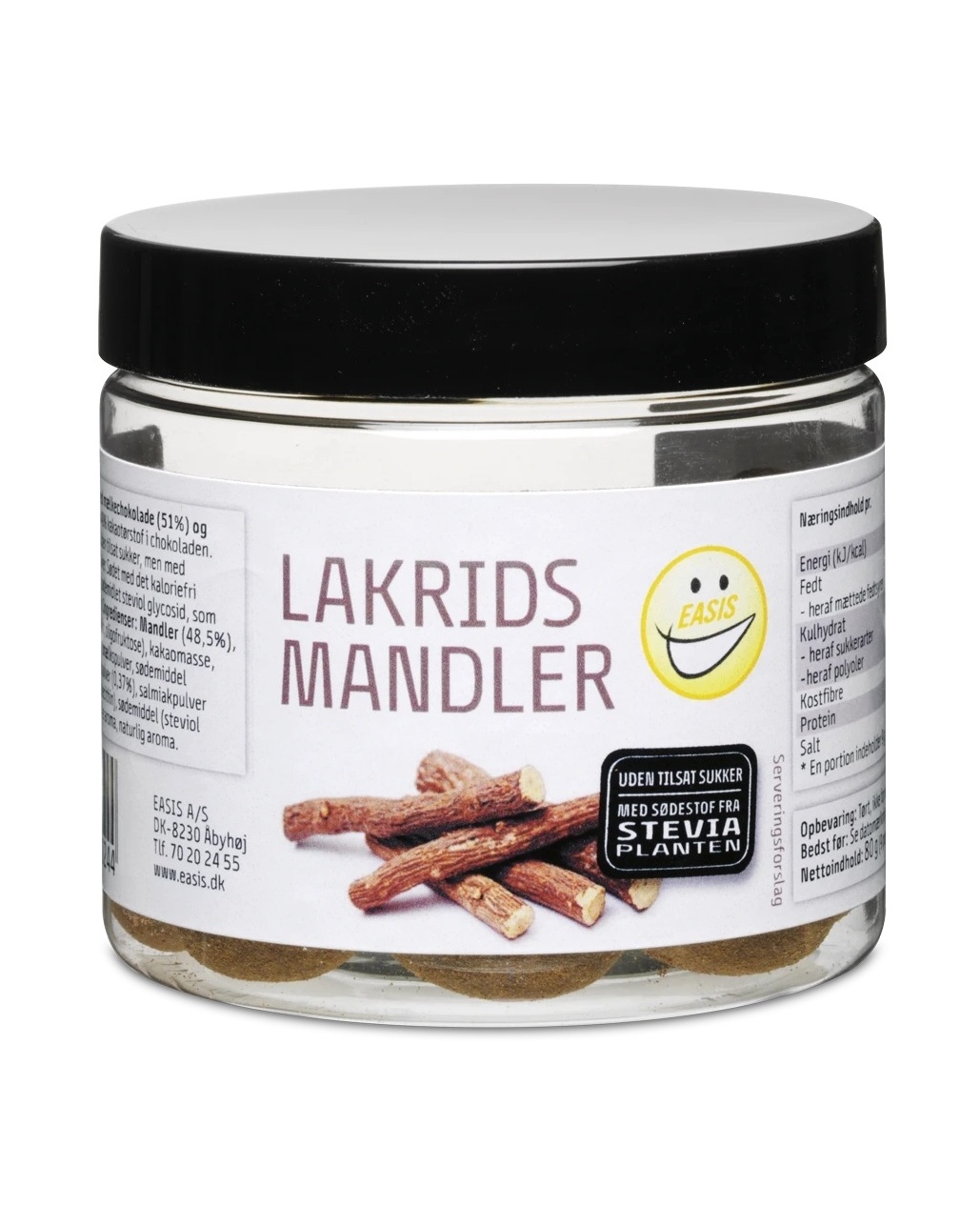 EASIS Chocolate Coated Almonds With Liquorice Powder 80g - in protein