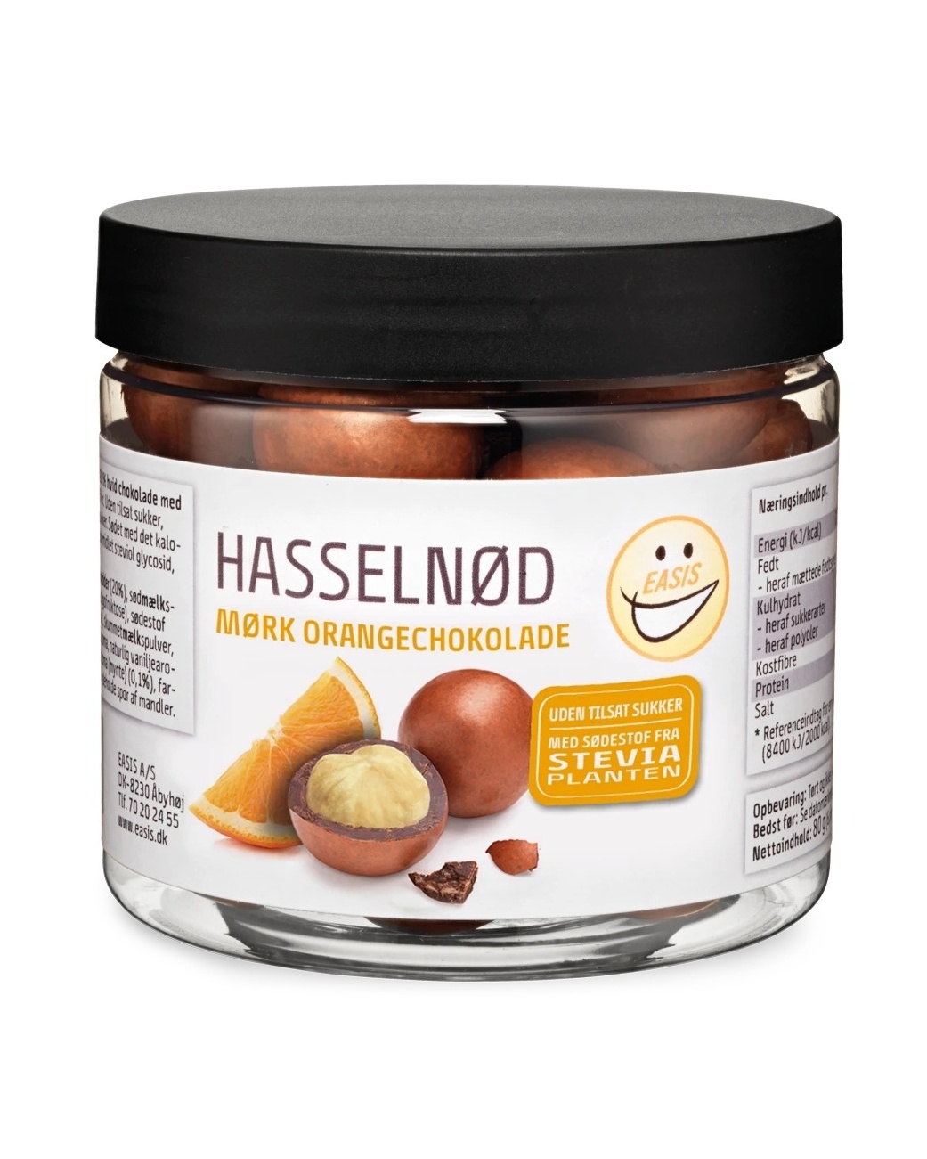 EASIS Chocolate Coated Hazelnuts With Dark Orange Chocolate 80g - free protein powder