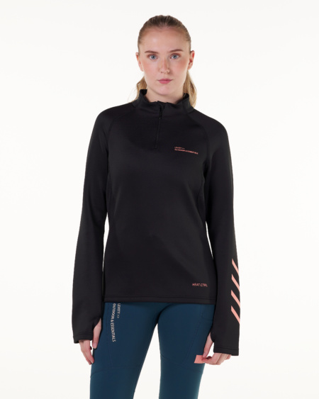Halo Heat Ctrl Half Zip Pitch Black