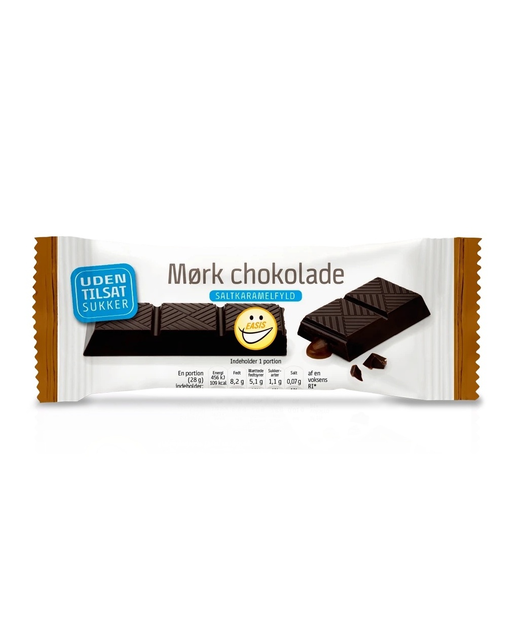 EASIS Milk Chocolate Bar With Salt Caramel 28g - protein for