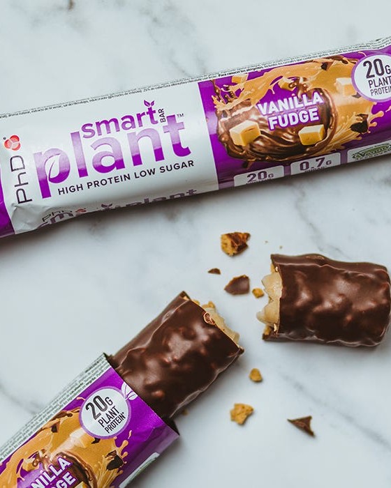 PhD Vegan Smart Bars Vanilla Fudge 64g - protein powder for