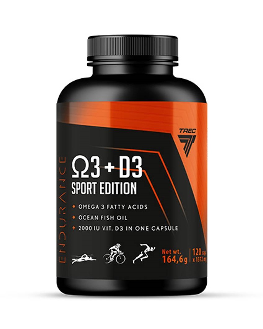 Trec Nutrition Omega 3+D3 120cap - kosttilskudd