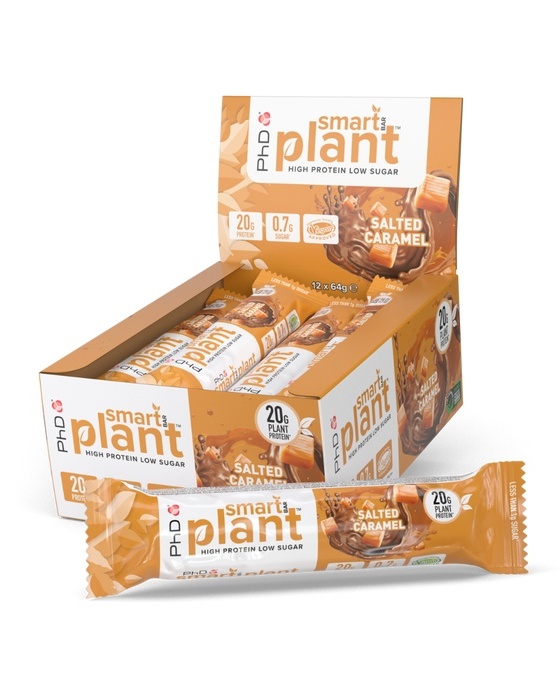 PhD Smart Plant Bar Salted Caramel 12x64g - high protein low fat