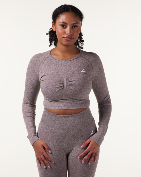 Ruch Crop LS Dk Brown Marl