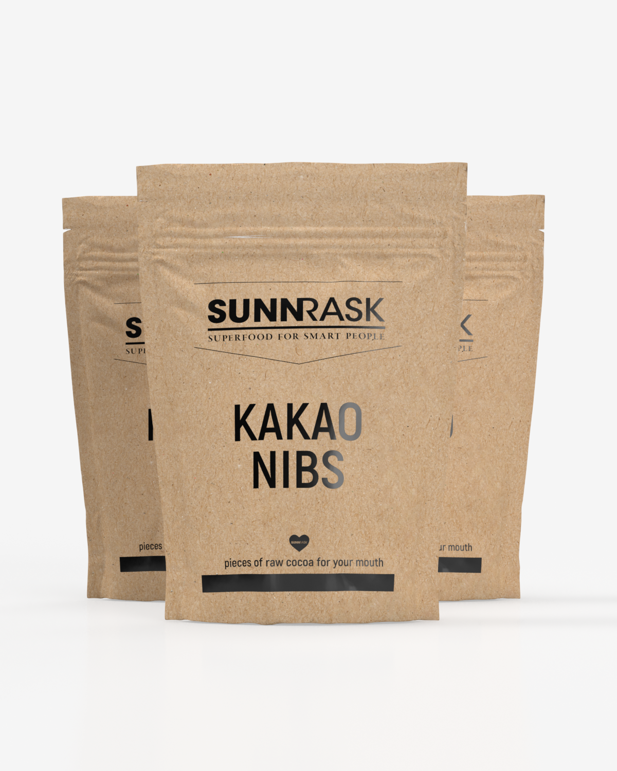3x SunnRask Økologiske Kakaonibs 250g - protein smoothies