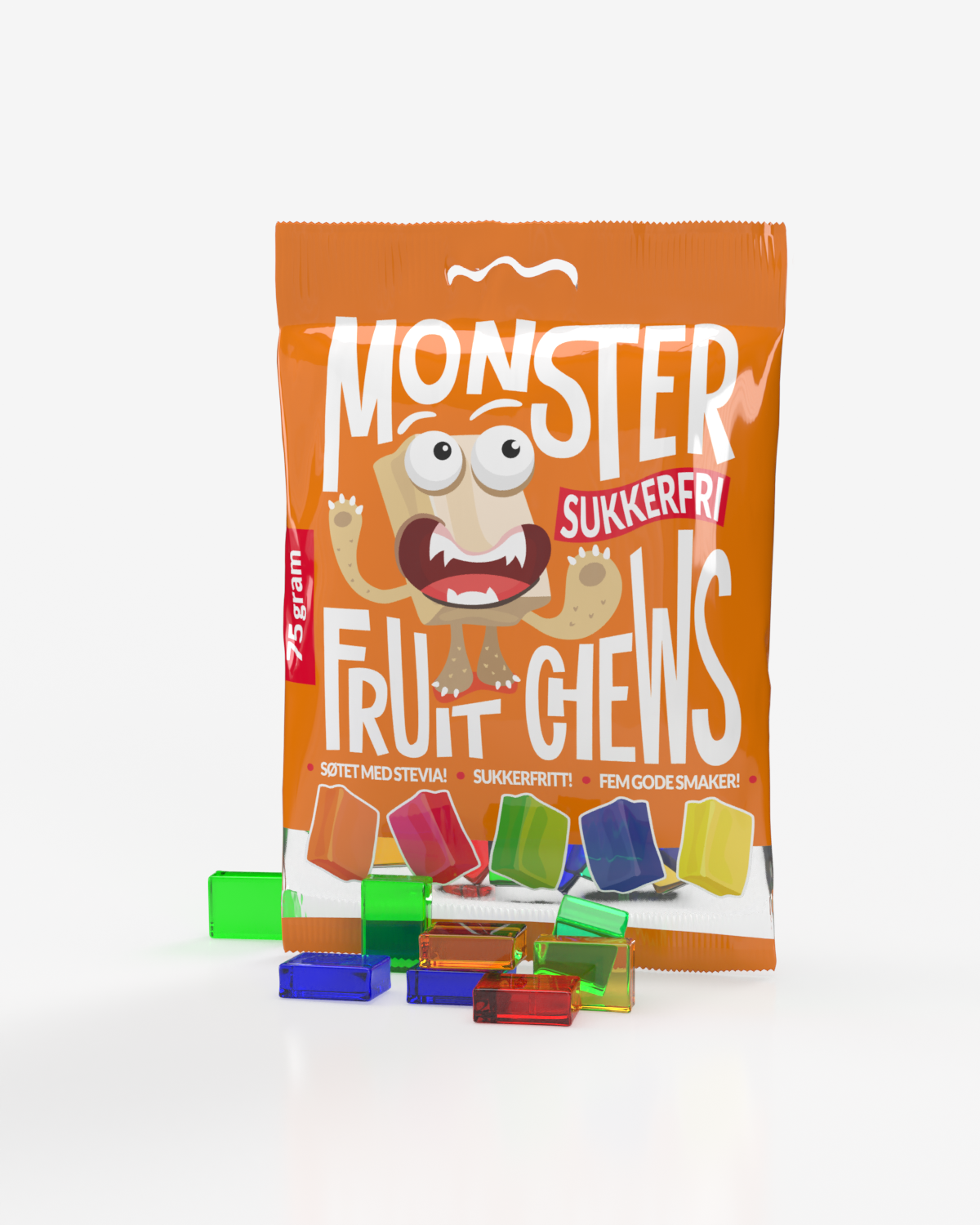 Monster Kollagen Sukkerfri Fruktkarameller 75g - til
