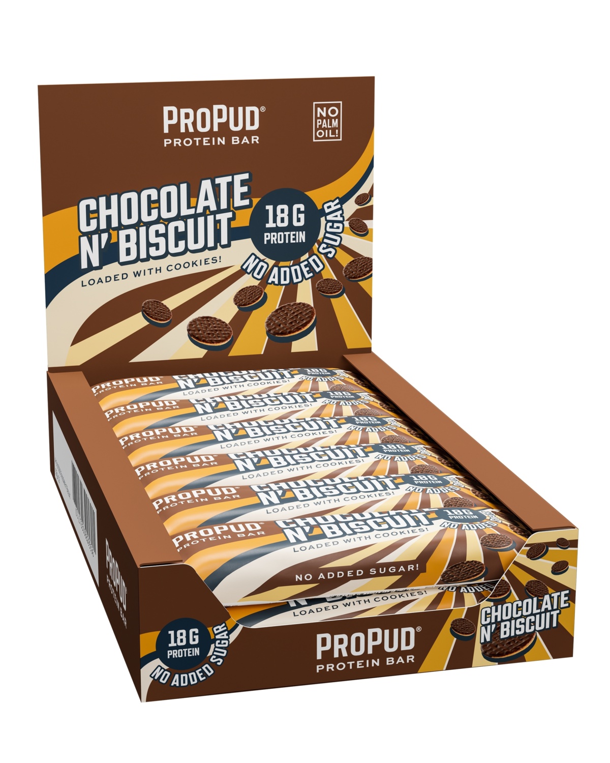 NJIE ProPud Protein Bar Chocolate n'Biscuit 12x55g - cocoa powder