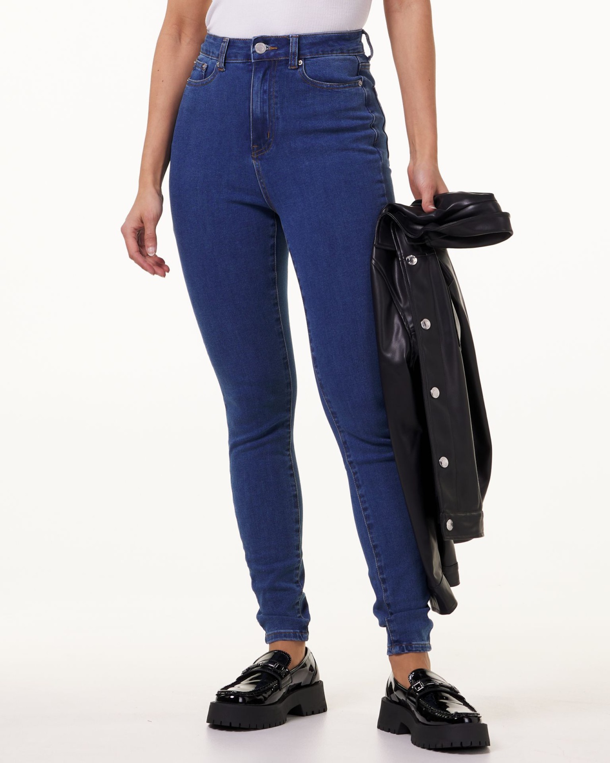 Weightless Kate Slim Fit 4-way Stretch Jeans Mid Blue - eu32 28" - leggings med