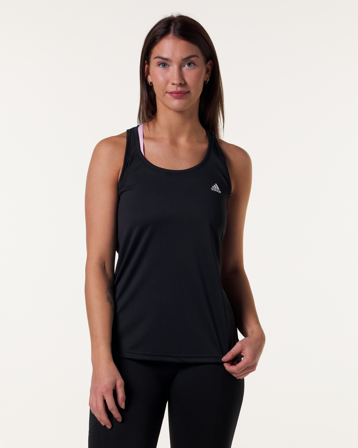 Adidas Designed to Move 3-Stripes Sport Tank Top Black - M - hals
