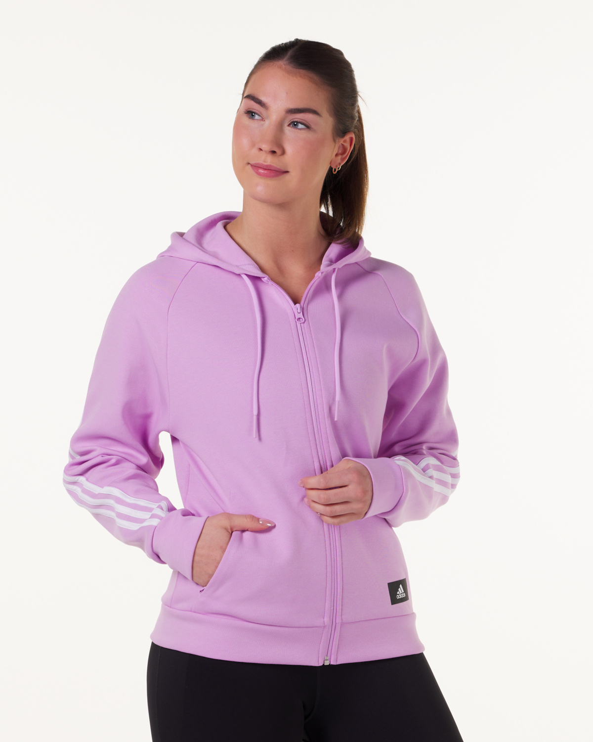 Adidas Sportswear Future Icons 3-Stripes Hooded Track Top Purple - L - til