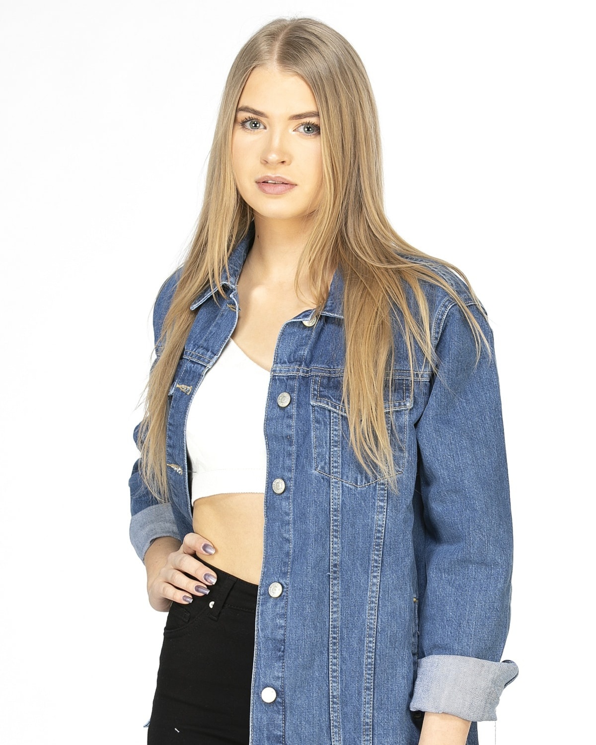 Trendyol Mavi Denim Jacket - S - til