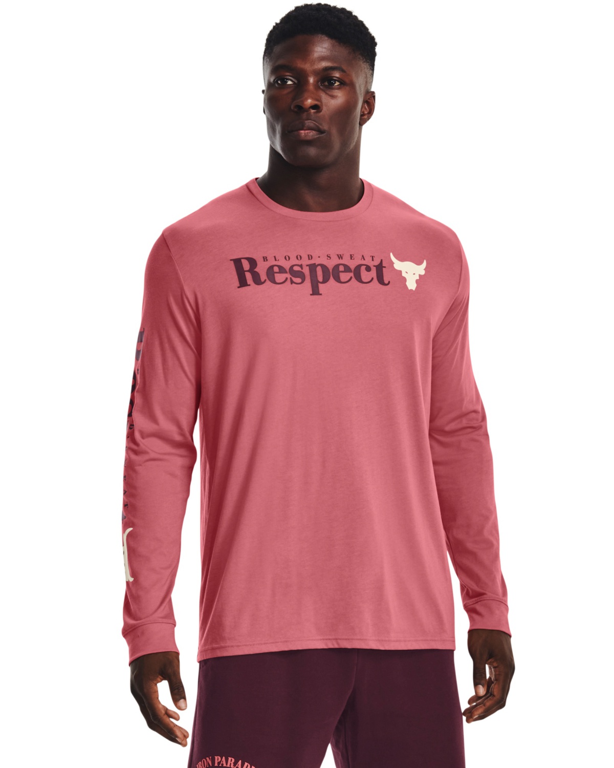 Under Armour Project Rock Respect SS Red - M - hals