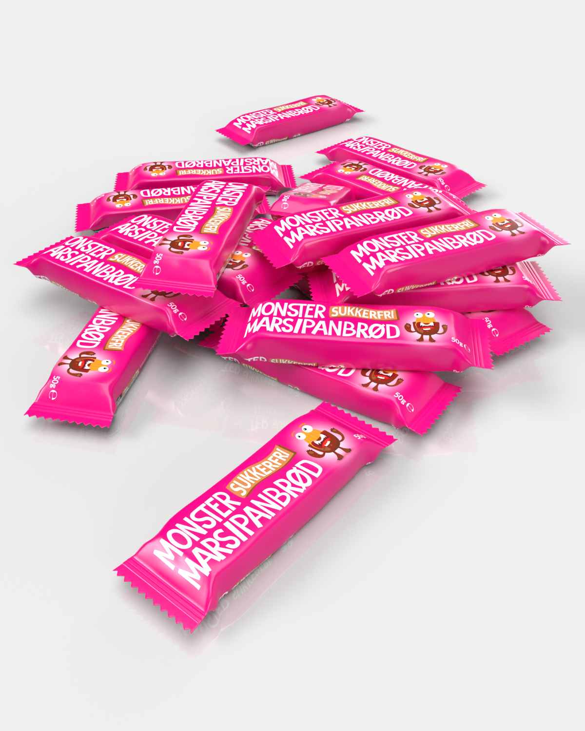 Monster Marsipanbrød - uten tilsatt sukker 24x50g - sjokolade