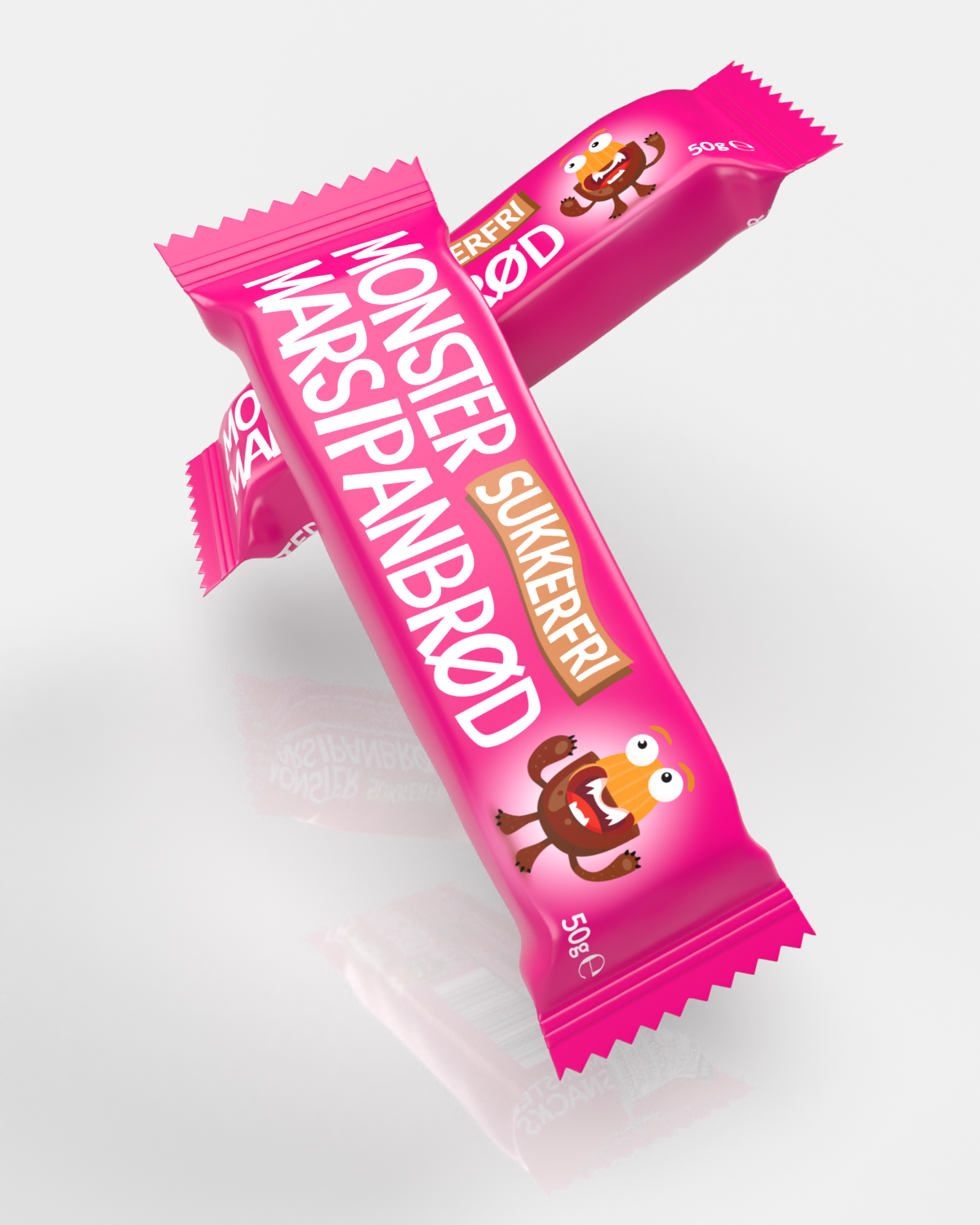 Monster Marsipanbrød - uten tilsatt sukker 2x50g - sjokolade