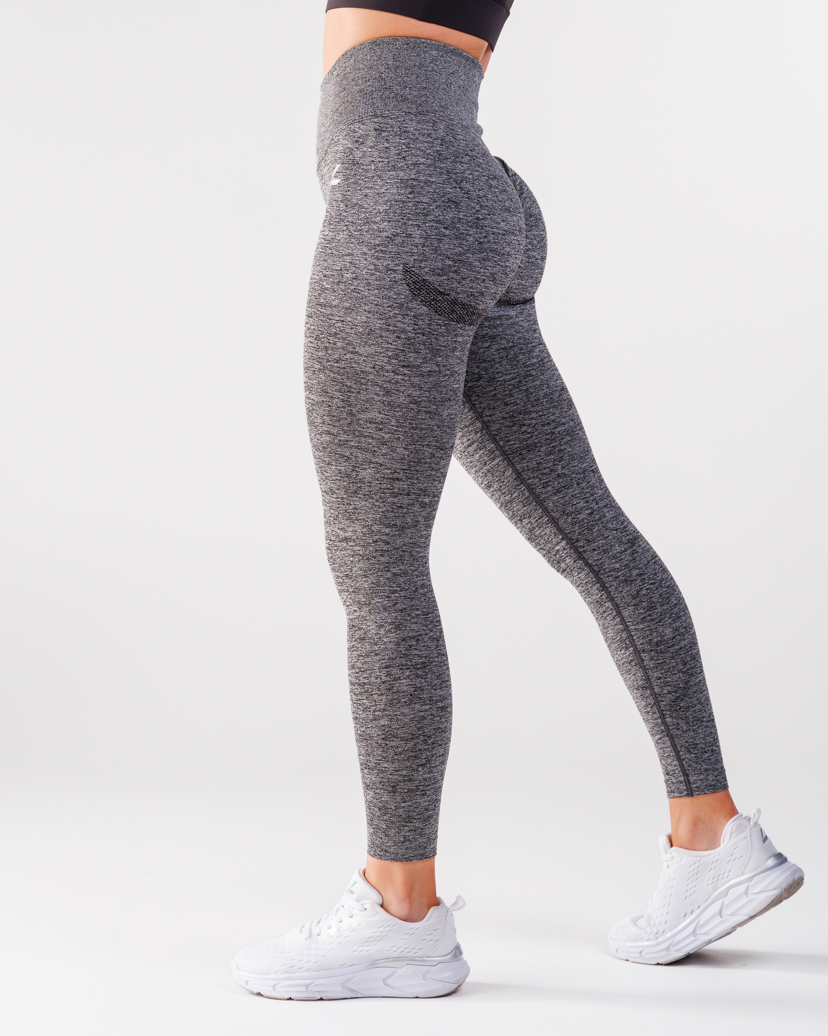 Marl Seamless Scrunch Tights Grey Marl