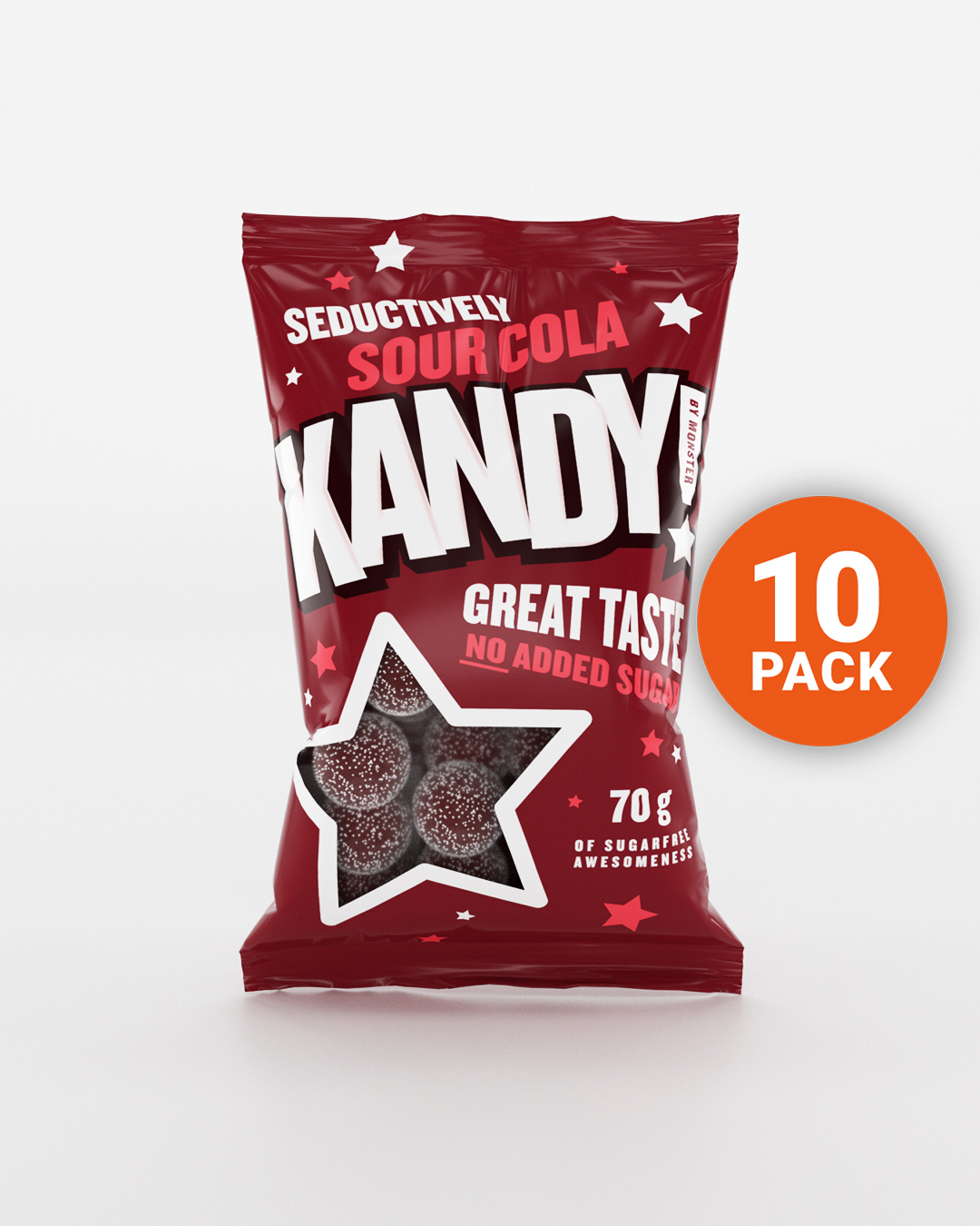 KANDY! Sour Cola 10x70g – Sukkerfritt godteri