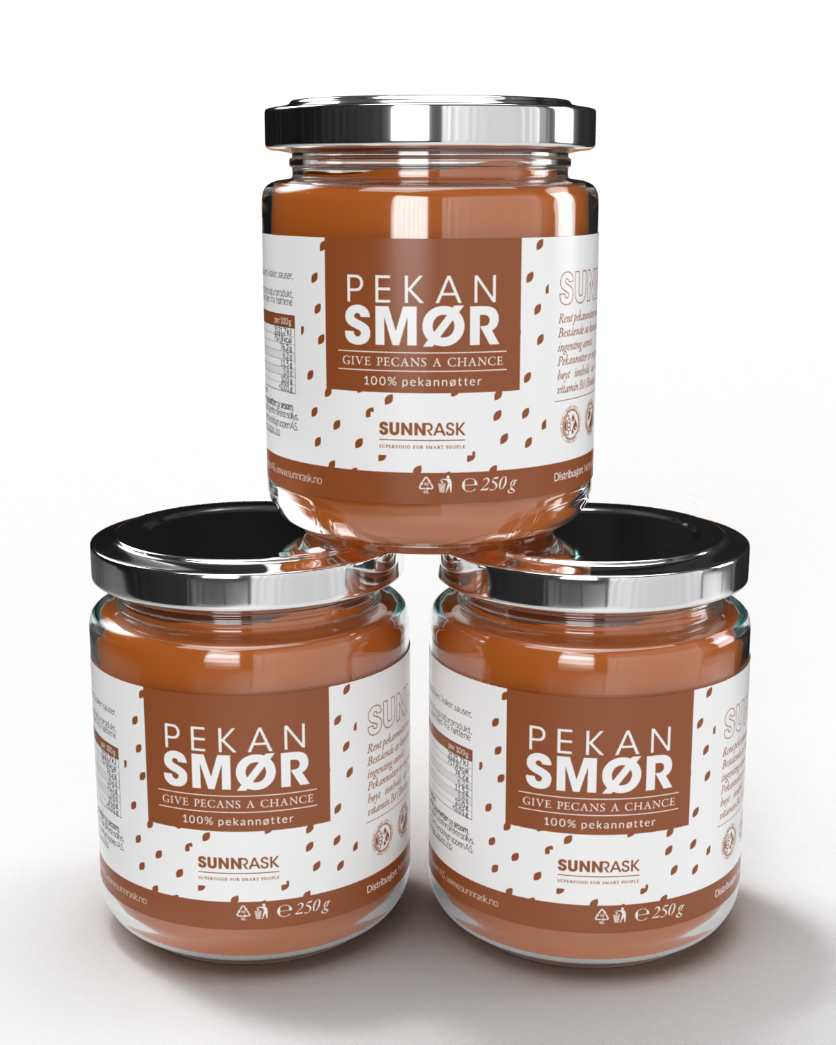 SunnRask Pekansmør 3x250g