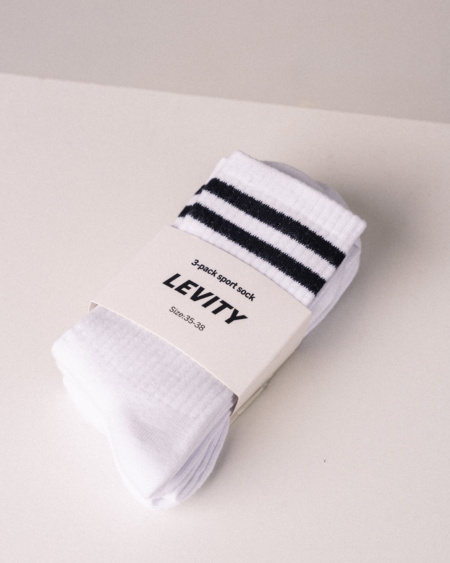 3-pack Sport Sock White Stripe